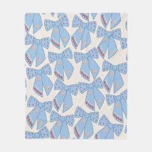 Blue Bows Coquette Fleecedecke