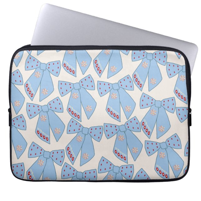 Blue Bows Coquette Laptopschutzhülle (Vorderseite)