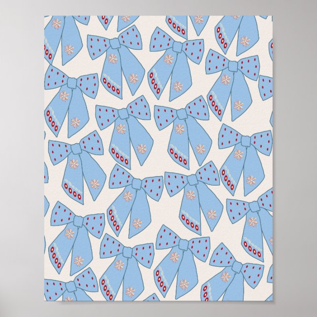 Blue Bows Coquette Poster (Vorne)