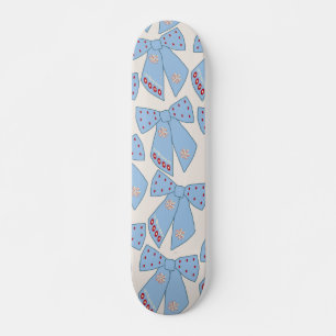 Blue Bows Coquette Skateboard
