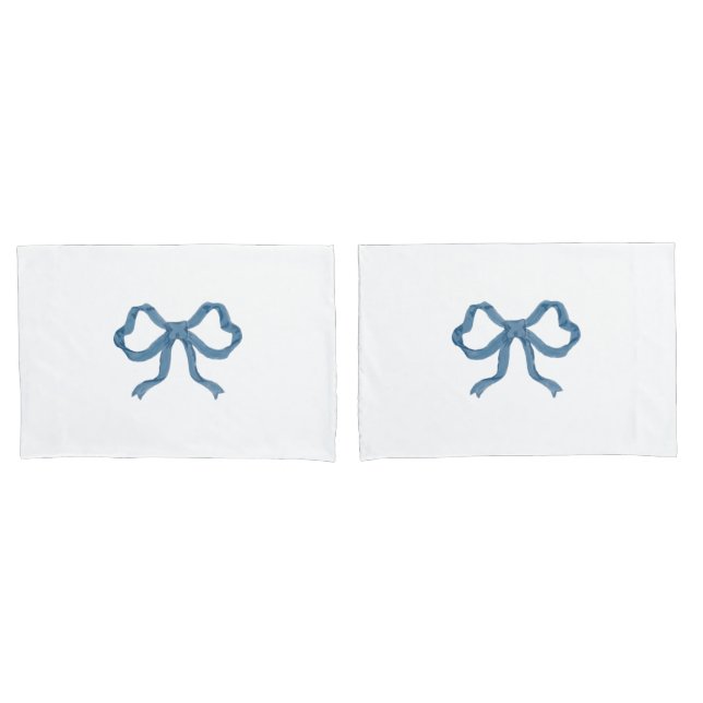 Blue Bows Kissenbezug (Vorderseite-Set)