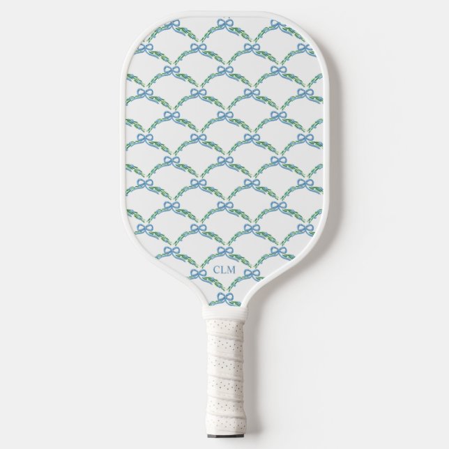 Blue Bows und Beaus Coastal Garland Pickleball Schläger (Vorderseite)