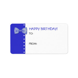 Blue BowTie Birthday Geschenketikett Etikett Adressaufkleber