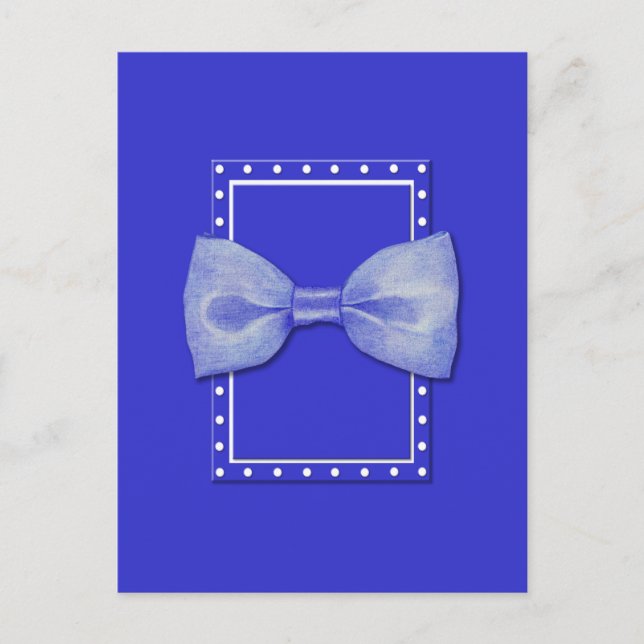 Blue Bowtie Blue Postcard Postkarte (Vorderseite)