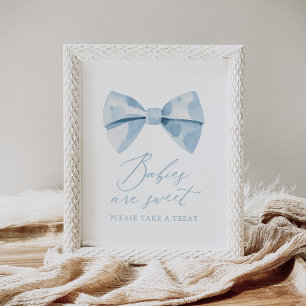 Blue Bowtie Boy Baby Dusche Babys sind Sweet Sign Poster