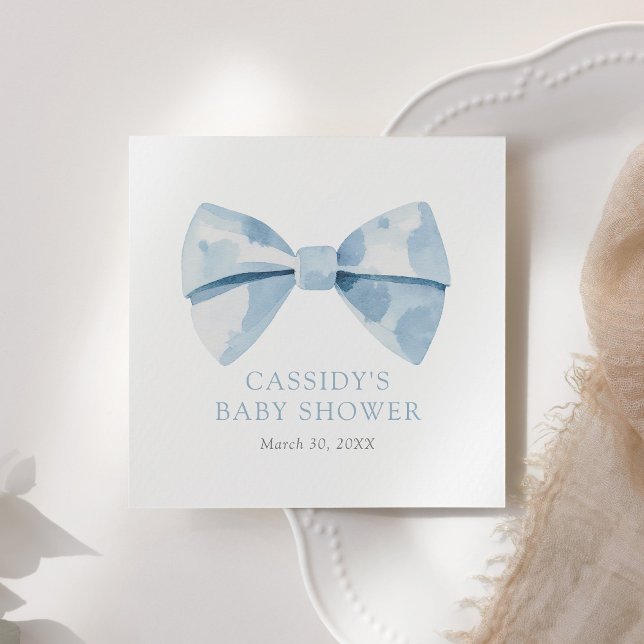 Blue Bowtie Boy Baby Dusche Serviette (Von Creator hochgeladen)