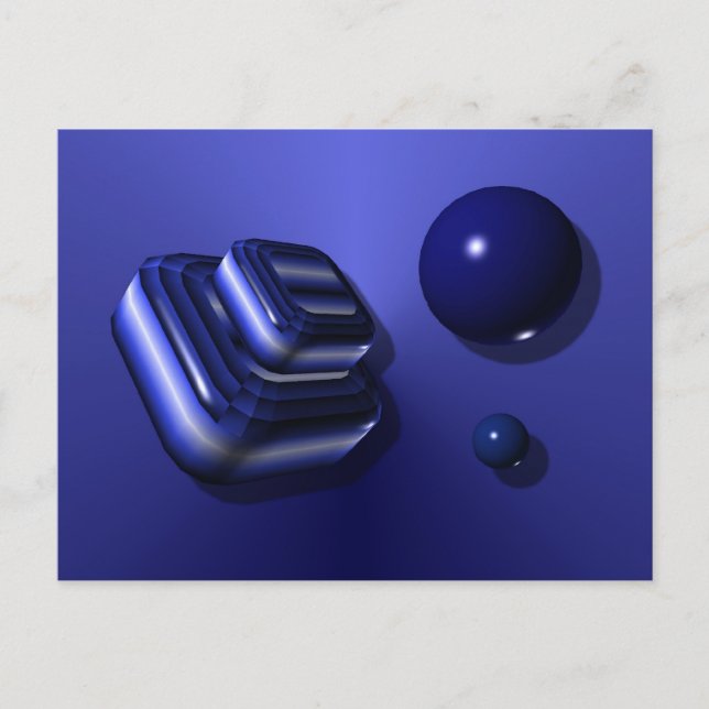 Blue Box Design Postkarte (Vorderseite)