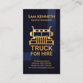 Blue Box Grunge Gold Front Faced Truck Transporter Visitenkarte