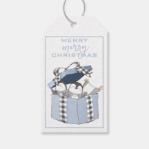 Blue Box von Pinguinen, Niedliche Weihnachtsgesche