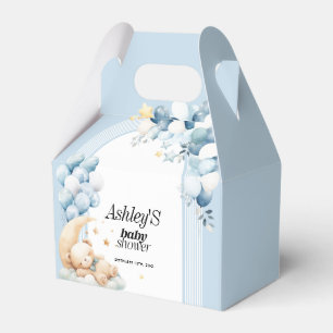 Blue Boy Baby Duschbären und Balloons Gefälligkeit Geschenkschachtel