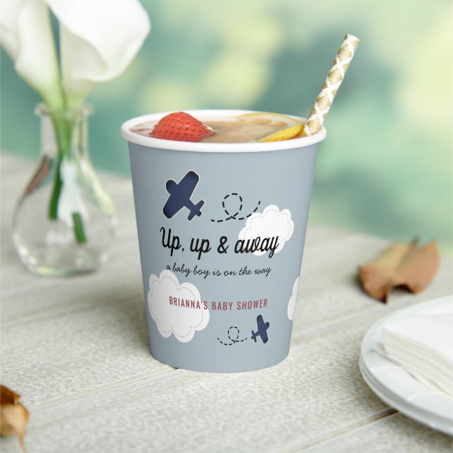 Blue Boy Baby Dusche auf dem Blue Boy Airplane Pappbecher (In Situ)