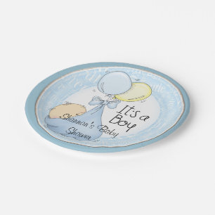 Blue Boy Baby Dusche Party Paper Teller