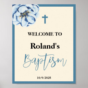 Blue Boy Baptisse Begrüßungszeichen Poster