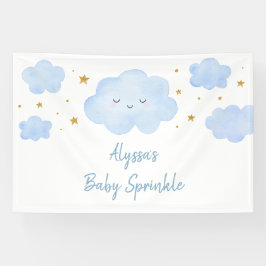 Blue Boy Cloud Stars Baby Sprinkle Banner