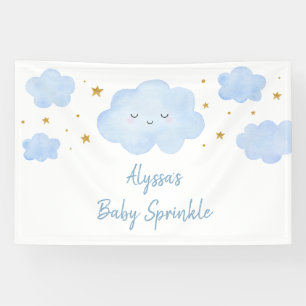 Blue Boy Cloud Stars Baby Sprinkle Banner