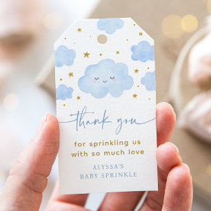 Blue Boy Cloud Stars Baby Sprinkle Geschenkanhänger