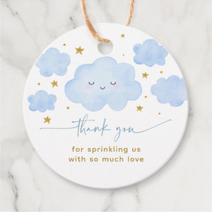 Blue Boy Cloud Stars Baby Sprinkle Geschenkanhänger