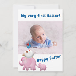 Blue Boy First Oaster Welcome Foto Baby Birth Ankündigung