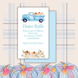 Blue Boy Little Pumpkin Diaper Raffle Ticket Begleitkarte