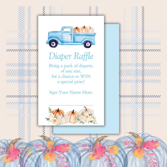Blue Boy Little Pumpkin Diaper Raffle Ticket Begleitkarte (Von Creator hochgeladen)