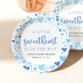 Blue Boy Little Sweetheart Valentine Baby Dusche Pappteller