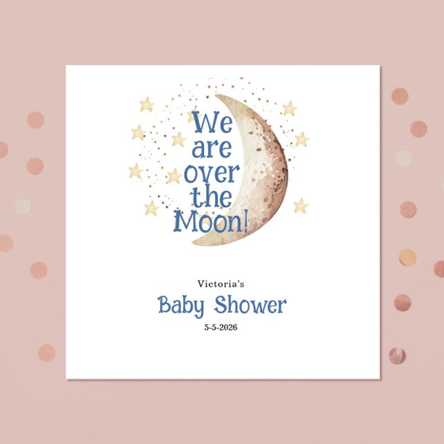 Blue Boy Moon Babydusche Papier Napkin Serviette (Von Creator hochgeladen)