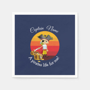 Blue Boy Party Pirate Serviette