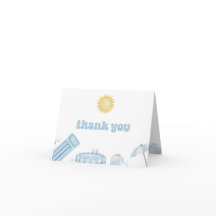 Blue Boy Pool Party Babydusche Danke Karte