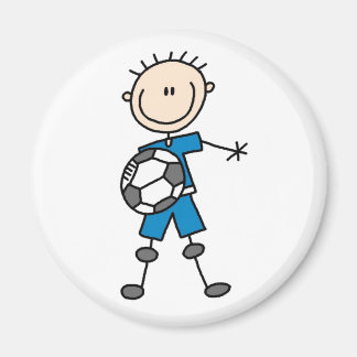 Blue Boy Soccer Player Magnet