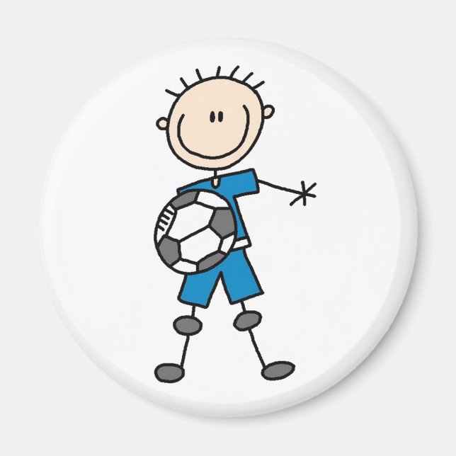 Blue Boy Soccer Player Magnet (Vorne)