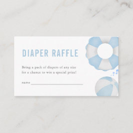 Blue Boy Summer Pool Party Diaper Raffekarte Begleitkarte