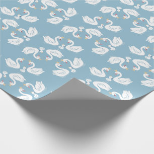 Blue Boy Swan Baby Dusche Geschenkpapier