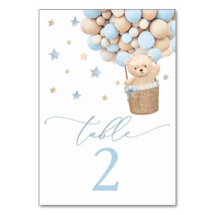 Blue Boy Teddy Bear Baby Dusche Tischnummer