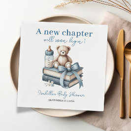 Blue Boy Teddy Bear Personalisiert Baby Dusche Serviette