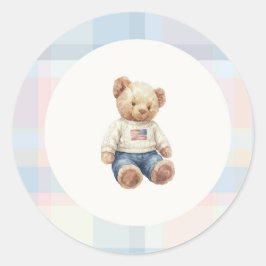 Blue boy teddy bear sticker