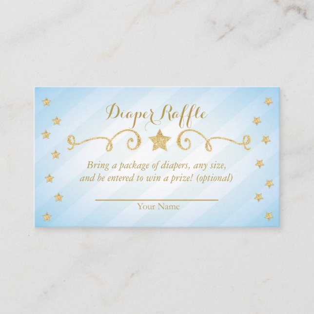 Blue Boy Twinkle Little Star Diaper Raffle Card Begleitkarte (Vorderseite)