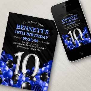 Blue Boys 10. Geburtstag Einladung