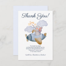 Blue Boy's Elephant Flugzeug Babydusche