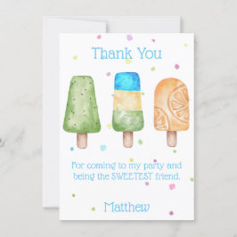 Blue Boys Popsiday Party Dankeschön Karte