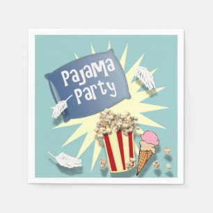 Blue Boys Sleepover Pajama Party Serviette