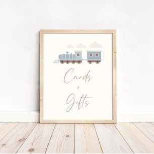 Blue Boys Train Geburtstagskarten und Geschenke Ze Poster