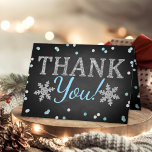 Blue Boy's Winter Christmas Baby Shower Dankeskarte<br><div class="desc">Dankeschön mit diesen trendigen Babyduschen,  danke Karten. Die Vorlagenformulierung ist einfach zu personalisieren und Ihre Familie und Freunde werden begeistert sein,  wenn sie diese fantastischen Dankesworte erhalten.</div>