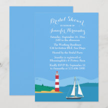 Blue Brautparty Lighthouse & Sailboat