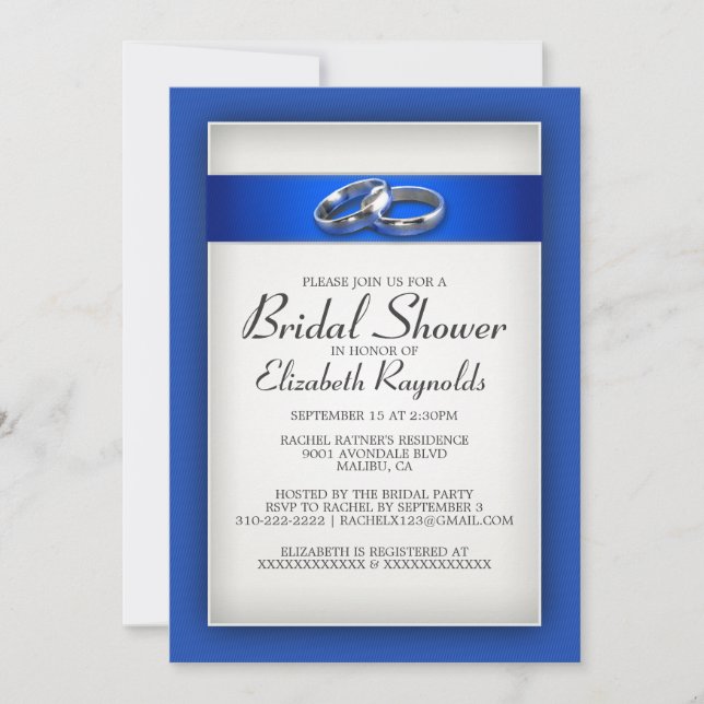 Blue Bridal Dusche Einladungen (Vorderseite)