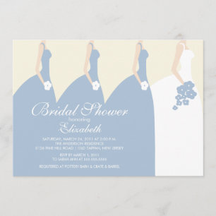 Blue Bride Bridesmaids Bridal Dusche Einladung