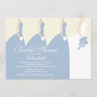 Blue Bride Bridesmaids Bridal Dusche Einladung