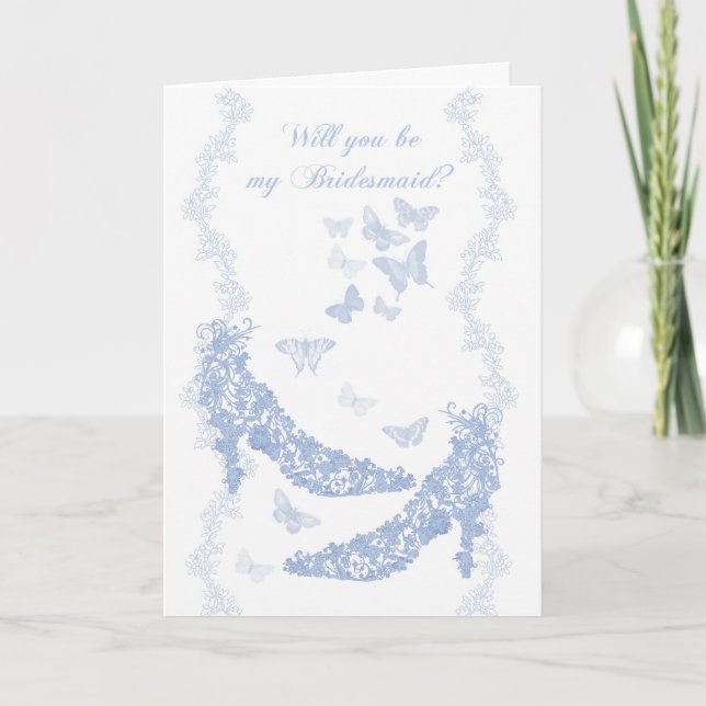 Blue Bridesmaid Card - Werden Sie meine Bridesmaid Einladung (Vorderseite)