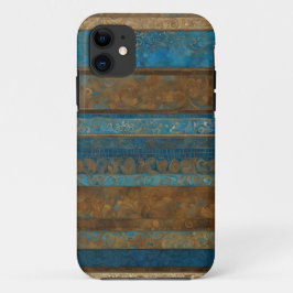 Blue Bronze und Gold Grunge Streifen Case-Mate iPhone Hülle