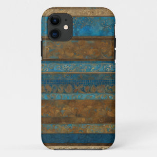 Blue Bronze und Gold Grunge Streifen Case-Mate iPhone Hülle