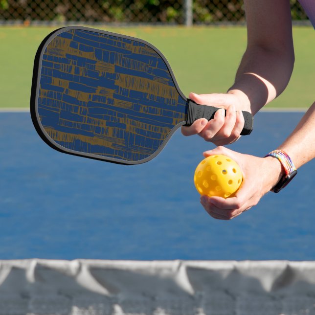 Blue &brown abstract modern Pickleball Paddle (InSitu)